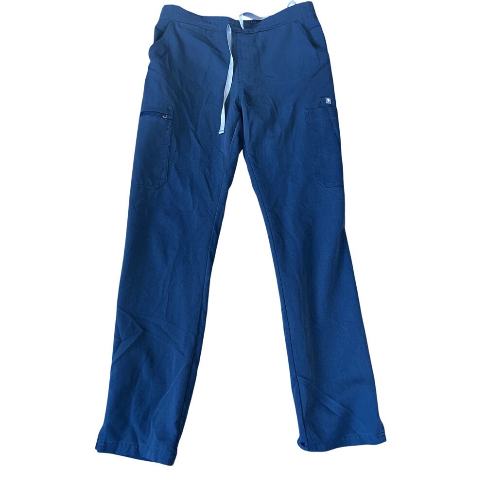EUC Figs KADE Dark Harbor Cargo Scrub Pants Original Waistband Small